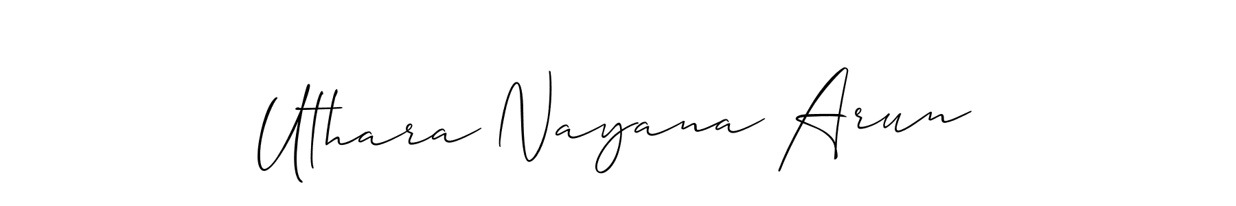 This is the best signature style for the Uthara Nayana Arun name. Also you like these signature font (Allison_Script). Mix name signature. Uthara Nayana Arun signature style 2 images and pictures png