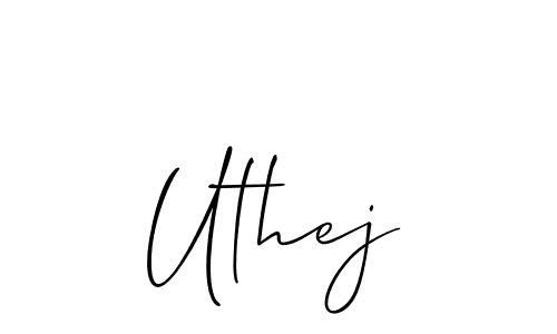 Make a beautiful signature design for name Uthej. With this signature (Allison_Script) style, you can create a handwritten signature for free. Uthej signature style 2 images and pictures png