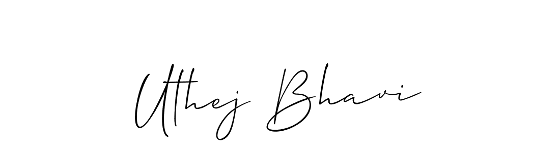 You should practise on your own different ways (Allison_Script) to write your name (Uthej Bhavi) in signature. don't let someone else do it for you. Uthej Bhavi signature style 2 images and pictures png