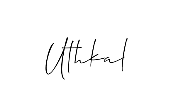 Create a beautiful signature design for name Uthkal. With this signature (Allison_Script) fonts, you can make a handwritten signature for free. Uthkal signature style 2 images and pictures png