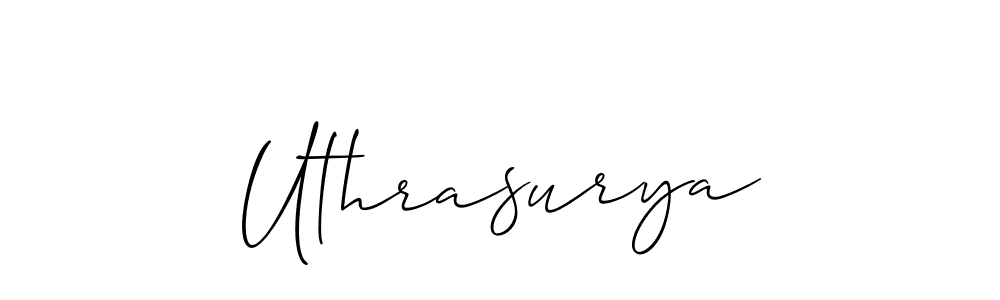 Allison_Script is a professional signature style that is perfect for those who want to add a touch of class to their signature. It is also a great choice for those who want to make their signature more unique. Get Uthrasurya name to fancy signature for free. Uthrasurya signature style 2 images and pictures png