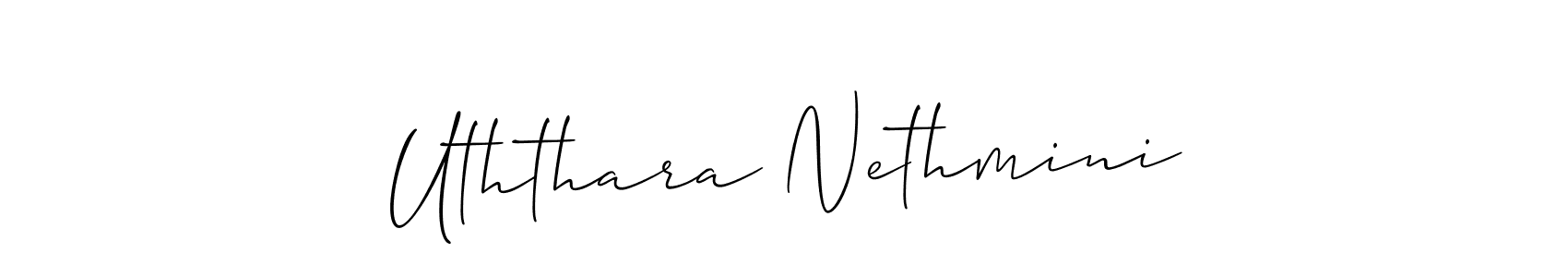 if you are searching for the best signature style for your name Uththara Nethmini. so please give up your signature search. here we have designed multiple signature styles  using Allison_Script. Uththara Nethmini signature style 2 images and pictures png