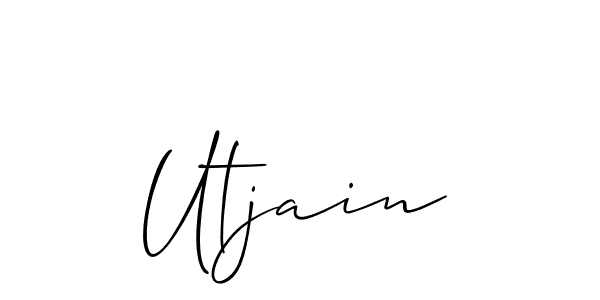 How to make Utjain name signature. Use Allison_Script style for creating short signs online. This is the latest handwritten sign. Utjain signature style 2 images and pictures png