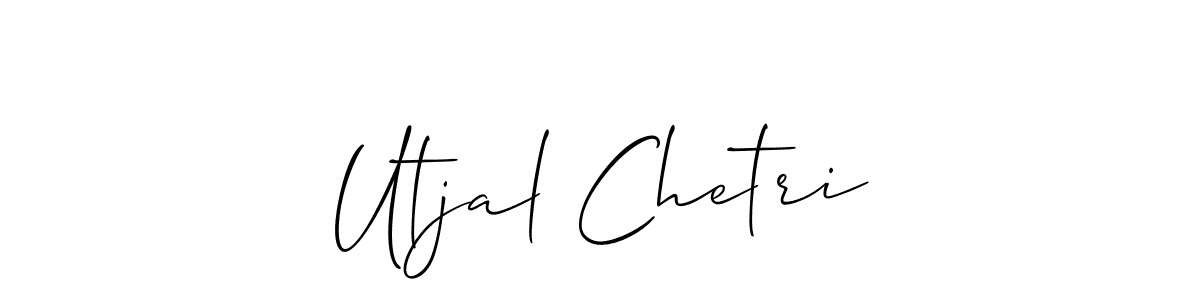Allison_Script is a professional signature style that is perfect for those who want to add a touch of class to their signature. It is also a great choice for those who want to make their signature more unique. Get Utjal Chetri name to fancy signature for free. Utjal Chetri signature style 2 images and pictures png
