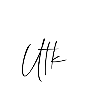 The best way (Allison_Script) to make a short signature is to pick only two or three words in your name. The name Utk include a total of six letters. For converting this name. Utk signature style 2 images and pictures png