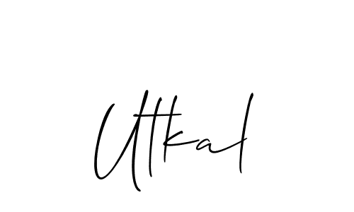 Design your own signature with our free online signature maker. With this signature software, you can create a handwritten (Allison_Script) signature for name Utkal. Utkal signature style 2 images and pictures png
