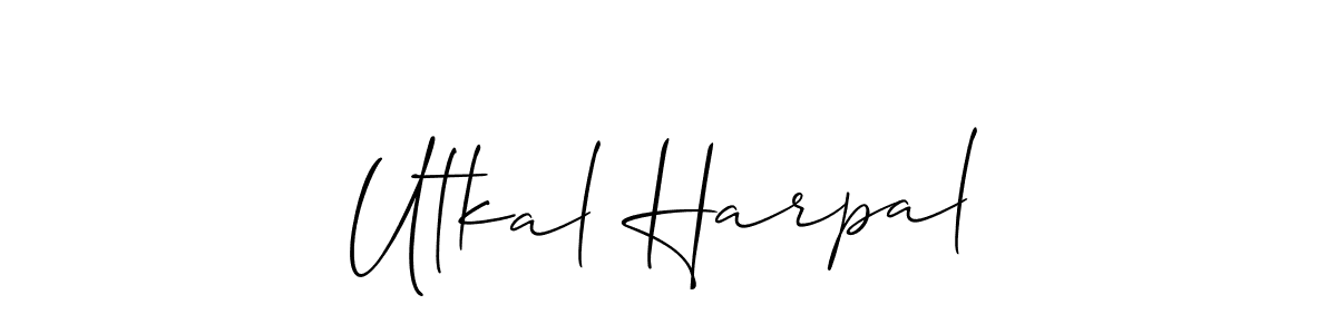 How to Draw Utkal Harpal signature style? Allison_Script is a latest design signature styles for name Utkal Harpal. Utkal Harpal signature style 2 images and pictures png