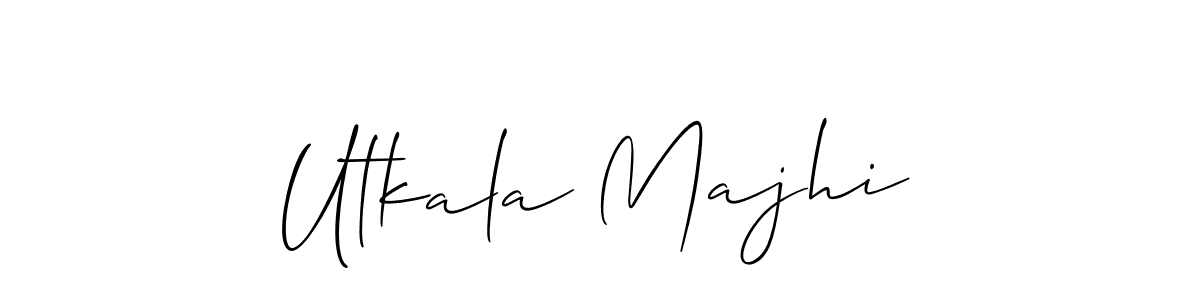 The best way (Allison_Script) to make a short signature is to pick only two or three words in your name. The name Utkala Majhi include a total of six letters. For converting this name. Utkala Majhi signature style 2 images and pictures png