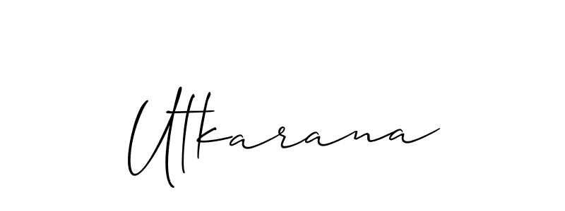 How to Draw Utkarana signature style? Allison_Script is a latest design signature styles for name Utkarana. Utkarana signature style 2 images and pictures png