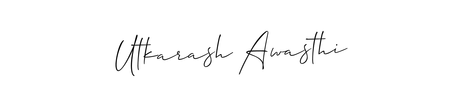 Create a beautiful signature design for name Utkarash Awasthi. With this signature (Allison_Script) fonts, you can make a handwritten signature for free. Utkarash Awasthi signature style 2 images and pictures png