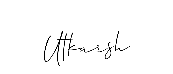 You should practise on your own different ways (Allison_Script) to write your name (Utkarsh) in signature. don't let someone else do it for you. Utkarsh signature style 2 images and pictures png