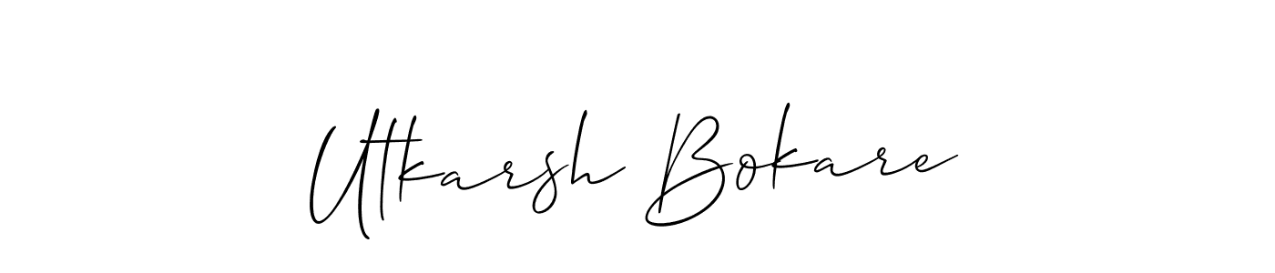 Make a short Utkarsh Bokare signature style. Manage your documents anywhere anytime using Allison_Script. Create and add eSignatures, submit forms, share and send files easily. Utkarsh Bokare signature style 2 images and pictures png