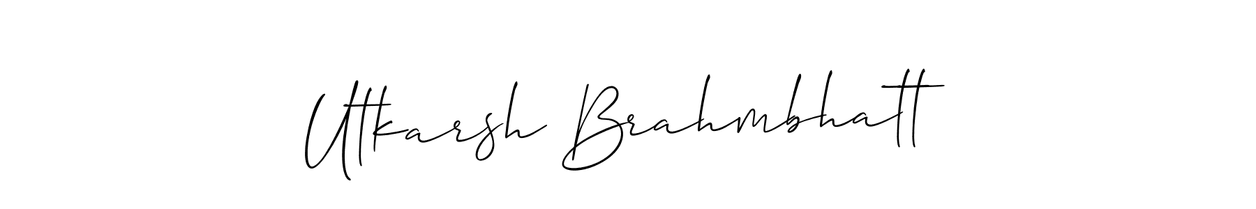 Also You can easily find your signature by using the search form. We will create Utkarsh Brahmbhatt name handwritten signature images for you free of cost using Allison_Script sign style. Utkarsh Brahmbhatt signature style 2 images and pictures png