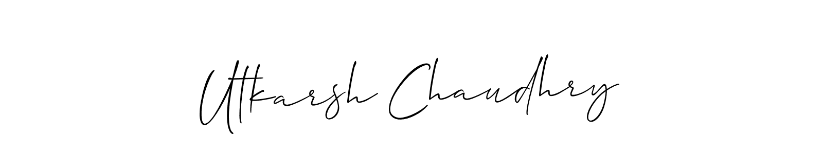 This is the best signature style for the Utkarsh Chaudhry name. Also you like these signature font (Allison_Script). Mix name signature. Utkarsh Chaudhry signature style 2 images and pictures png