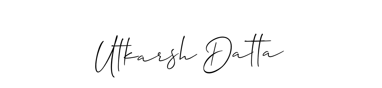 The best way (Allison_Script) to make a short signature is to pick only two or three words in your name. The name Utkarsh Datta include a total of six letters. For converting this name. Utkarsh Datta signature style 2 images and pictures png