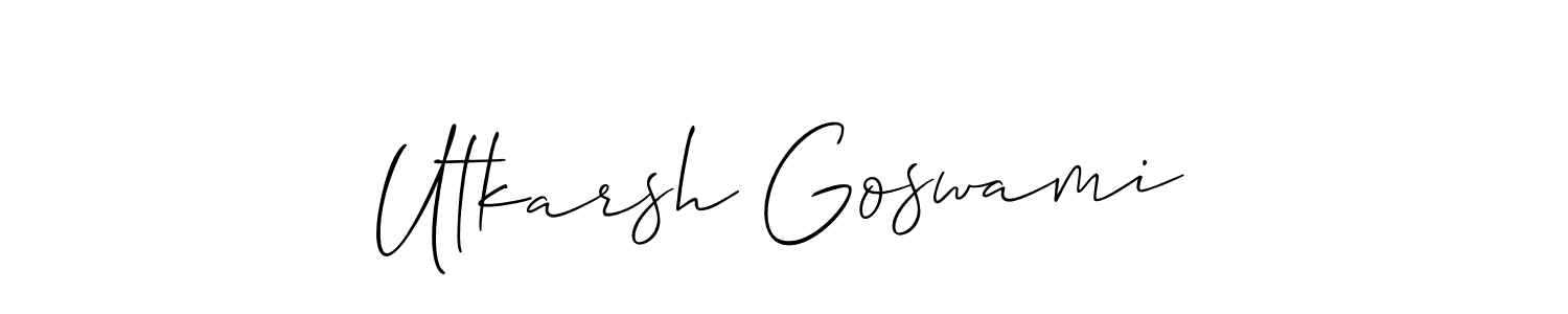 This is the best signature style for the Utkarsh Goswami name. Also you like these signature font (Allison_Script). Mix name signature. Utkarsh Goswami signature style 2 images and pictures png