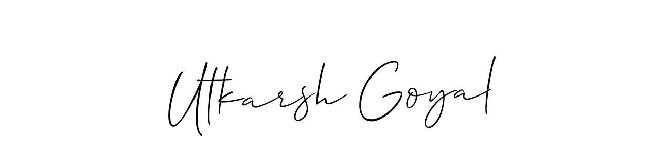 It looks lik you need a new signature style for name Utkarsh Goyal. Design unique handwritten (Allison_Script) signature with our free signature maker in just a few clicks. Utkarsh Goyal signature style 2 images and pictures png