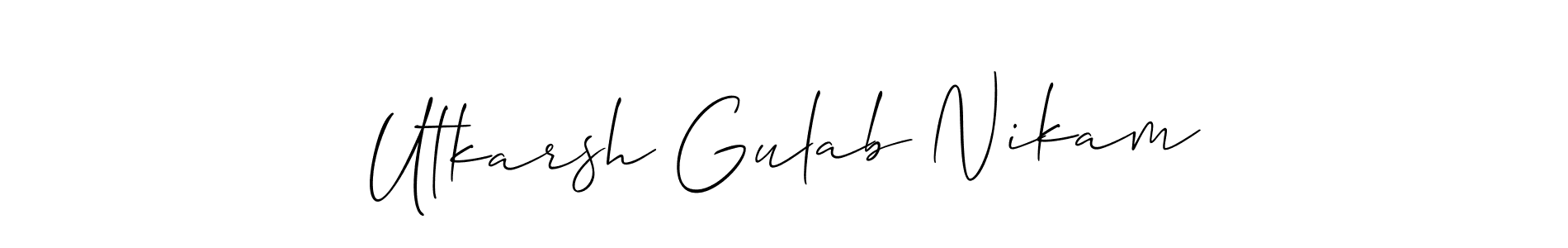 You can use this online signature creator to create a handwritten signature for the name Utkarsh Gulab Nikam. This is the best online autograph maker. Utkarsh Gulab Nikam signature style 2 images and pictures png