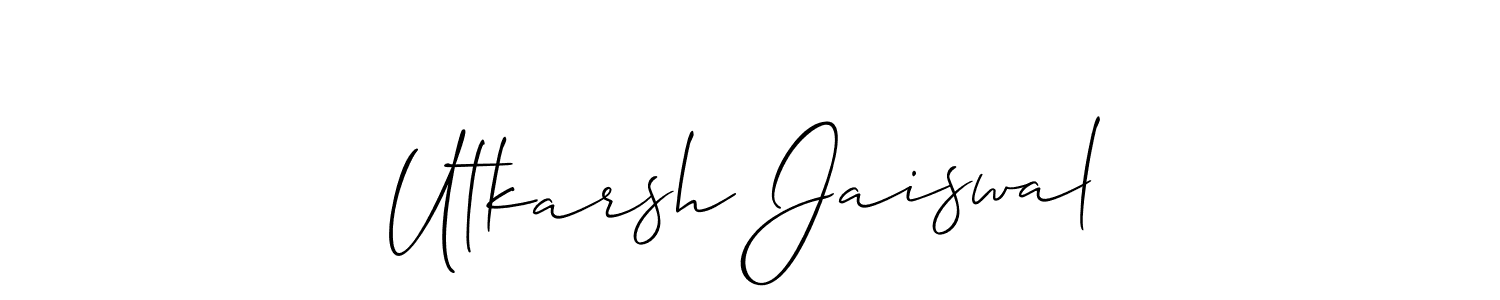 This is the best signature style for the Utkarsh Jaiswal name. Also you like these signature font (Allison_Script). Mix name signature. Utkarsh Jaiswal signature style 2 images and pictures png