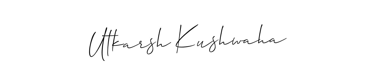 Make a beautiful signature design for name Utkarsh Kushwaha. With this signature (Allison_Script) style, you can create a handwritten signature for free. Utkarsh Kushwaha signature style 2 images and pictures png
