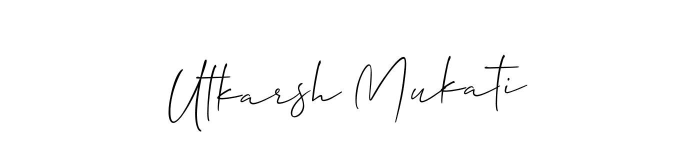 Use a signature maker to create a handwritten signature online. With this signature software, you can design (Allison_Script) your own signature for name Utkarsh Mukati. Utkarsh Mukati signature style 2 images and pictures png