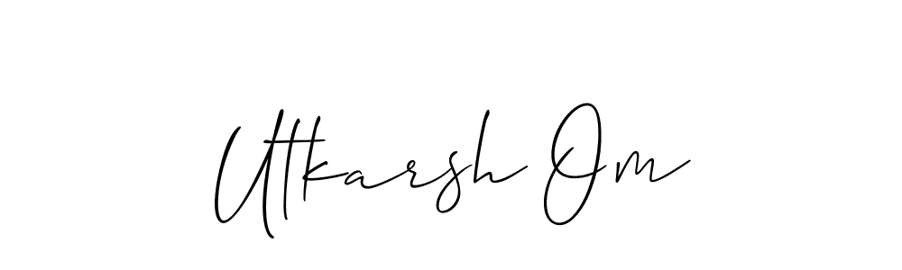 You should practise on your own different ways (Allison_Script) to write your name (Utkarsh Om) in signature. don't let someone else do it for you. Utkarsh Om signature style 2 images and pictures png