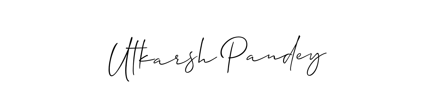 Allison_Script is a professional signature style that is perfect for those who want to add a touch of class to their signature. It is also a great choice for those who want to make their signature more unique. Get Utkarsh Pandey name to fancy signature for free. Utkarsh Pandey signature style 2 images and pictures png