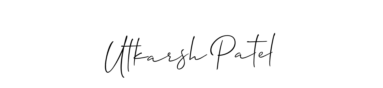 Similarly Allison_Script is the best handwritten signature design. Signature creator online .You can use it as an online autograph creator for name Utkarsh Patel. Utkarsh Patel signature style 2 images and pictures png