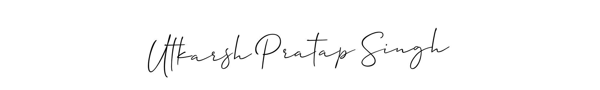 Create a beautiful signature design for name Utkarsh Pratap Singh. With this signature (Allison_Script) fonts, you can make a handwritten signature for free. Utkarsh Pratap Singh signature style 2 images and pictures png