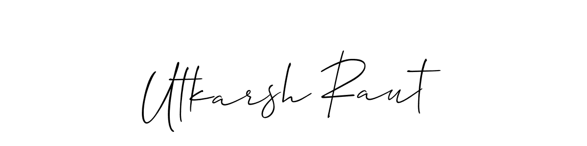 if you are searching for the best signature style for your name Utkarsh Raut. so please give up your signature search. here we have designed multiple signature styles  using Allison_Script. Utkarsh Raut signature style 2 images and pictures png