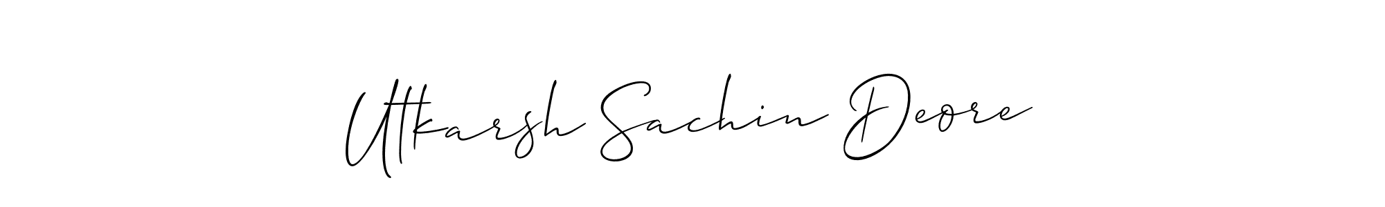 Use a signature maker to create a handwritten signature online. With this signature software, you can design (Allison_Script) your own signature for name Utkarsh Sachin Deore. Utkarsh Sachin Deore signature style 2 images and pictures png