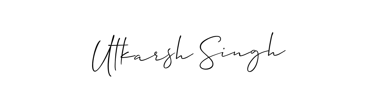 The best way (Allison_Script) to make a short signature is to pick only two or three words in your name. The name Utkarsh Singh include a total of six letters. For converting this name. Utkarsh Singh signature style 2 images and pictures png