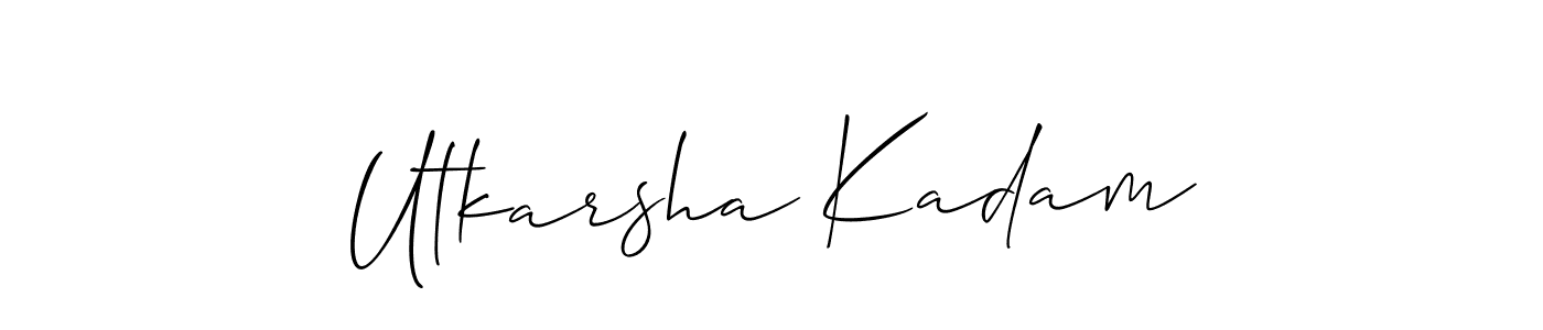 It looks lik you need a new signature style for name Utkarsha Kadam. Design unique handwritten (Allison_Script) signature with our free signature maker in just a few clicks. Utkarsha Kadam signature style 2 images and pictures png