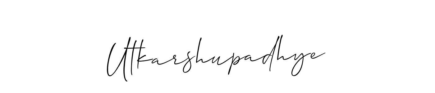 How to make Utkarshupadhye name signature. Use Allison_Script style for creating short signs online. This is the latest handwritten sign. Utkarshupadhye signature style 2 images and pictures png