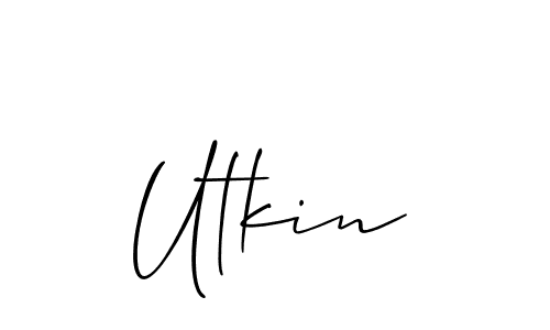 Utkin stylish signature style. Best Handwritten Sign (Allison_Script) for my name. Handwritten Signature Collection Ideas for my name Utkin. Utkin signature style 2 images and pictures png