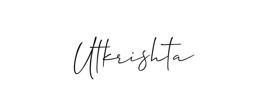 How to make Utkrishta name signature. Use Allison_Script style for creating short signs online. This is the latest handwritten sign. Utkrishta signature style 2 images and pictures png