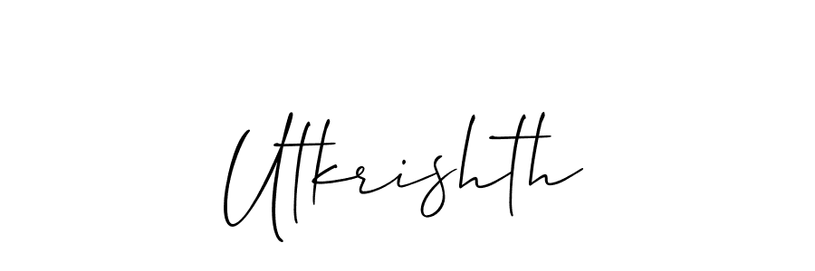 Use a signature maker to create a handwritten signature online. With this signature software, you can design (Allison_Script) your own signature for name Utkrishth. Utkrishth signature style 2 images and pictures png