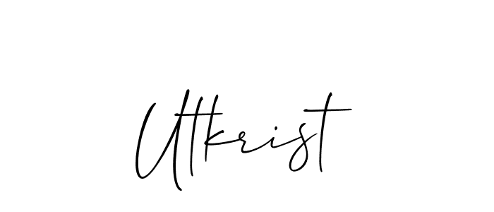It looks lik you need a new signature style for name Utkrist. Design unique handwritten (Allison_Script) signature with our free signature maker in just a few clicks. Utkrist signature style 2 images and pictures png