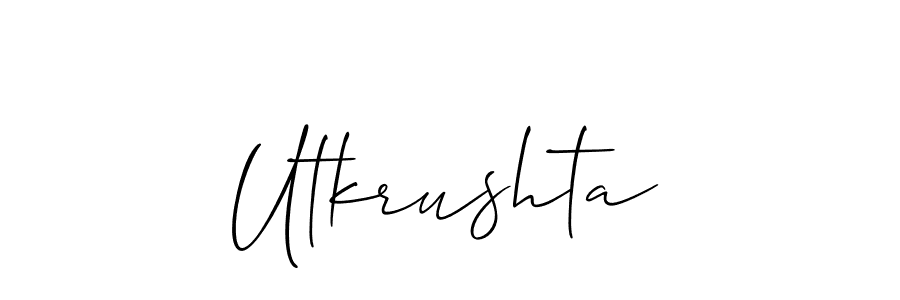 Make a short Utkrushta signature style. Manage your documents anywhere anytime using Allison_Script. Create and add eSignatures, submit forms, share and send files easily. Utkrushta signature style 2 images and pictures png