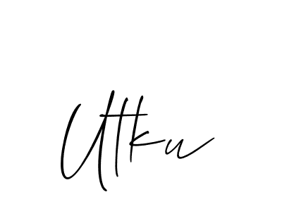 Make a beautiful signature design for name Utku. With this signature (Allison_Script) style, you can create a handwritten signature for free. Utku signature style 2 images and pictures png