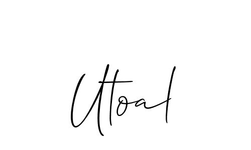 You should practise on your own different ways (Allison_Script) to write your name (Utoal) in signature. don't let someone else do it for you. Utoal signature style 2 images and pictures png