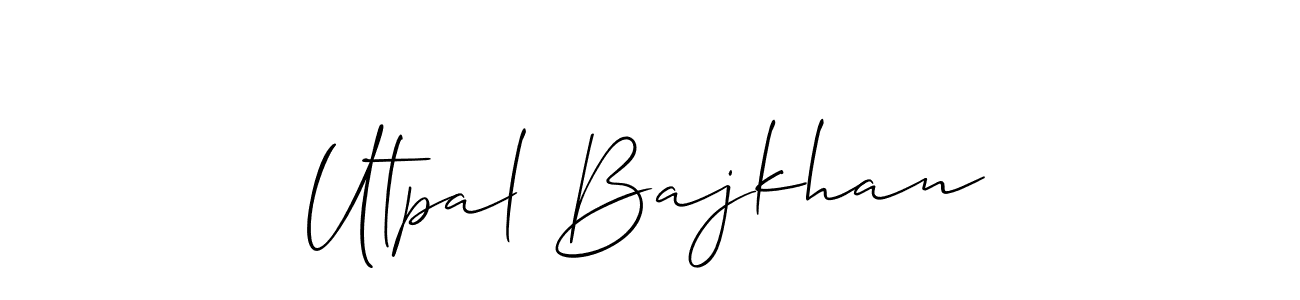 Make a beautiful signature design for name Utpal Bajkhan. With this signature (Allison_Script) style, you can create a handwritten signature for free. Utpal Bajkhan signature style 2 images and pictures png