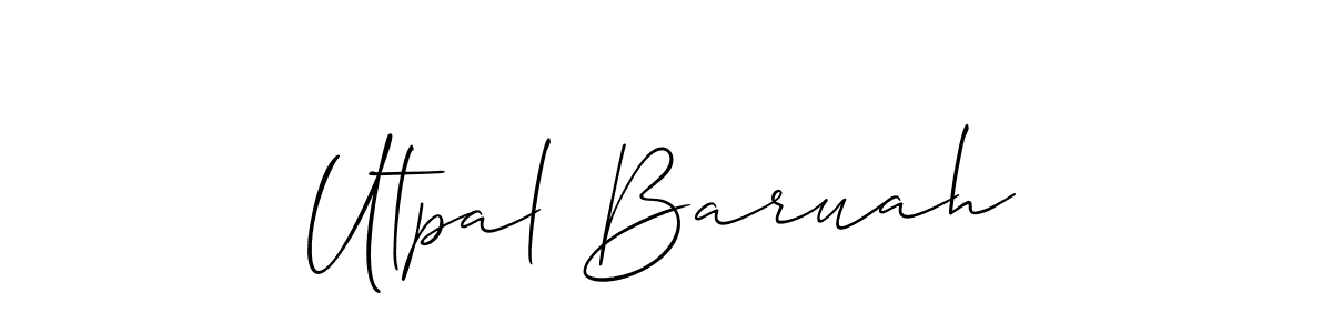 Use a signature maker to create a handwritten signature online. With this signature software, you can design (Allison_Script) your own signature for name Utpal Baruah. Utpal Baruah signature style 2 images and pictures png