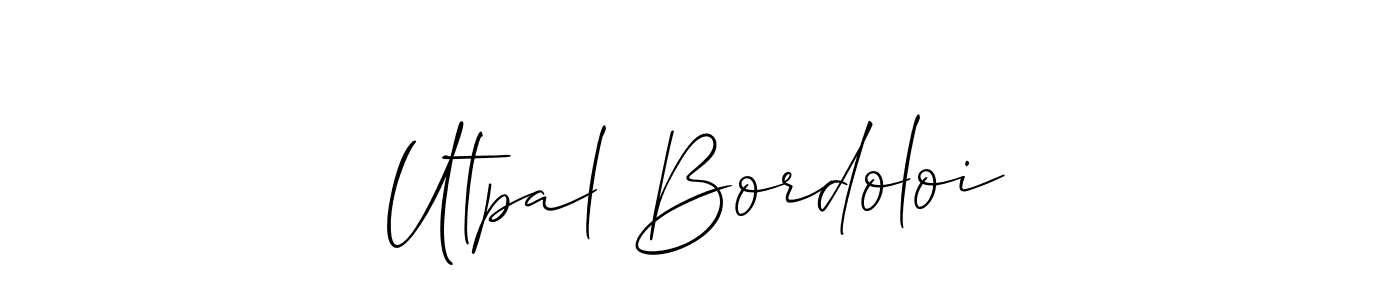 Also we have Utpal Bordoloi name is the best signature style. Create professional handwritten signature collection using Allison_Script autograph style. Utpal Bordoloi signature style 2 images and pictures png