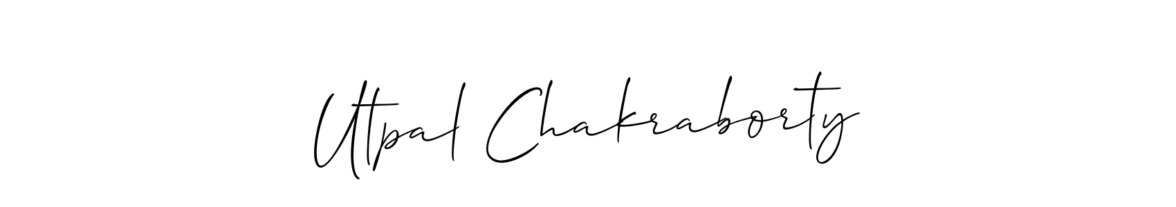 Create a beautiful signature design for name Utpal Chakraborty. With this signature (Allison_Script) fonts, you can make a handwritten signature for free. Utpal Chakraborty signature style 2 images and pictures png