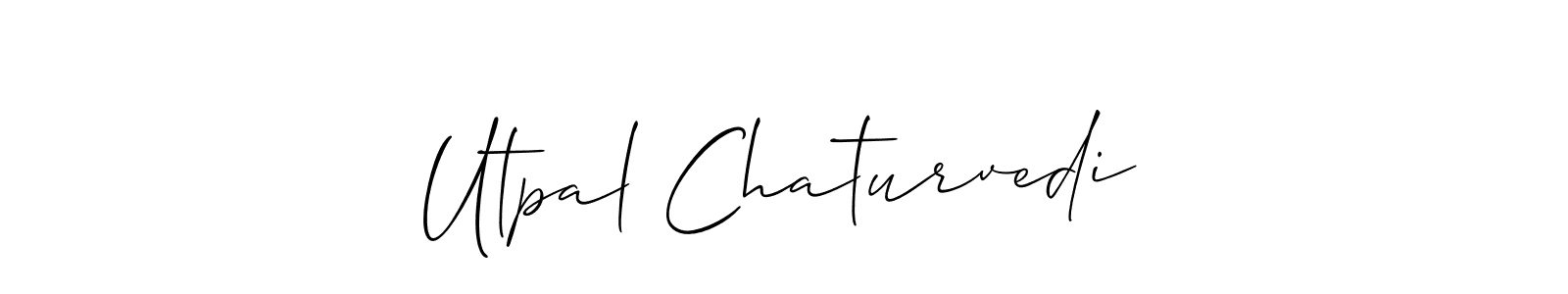 Allison_Script is a professional signature style that is perfect for those who want to add a touch of class to their signature. It is also a great choice for those who want to make their signature more unique. Get Utpal Chaturvedi name to fancy signature for free. Utpal Chaturvedi signature style 2 images and pictures png