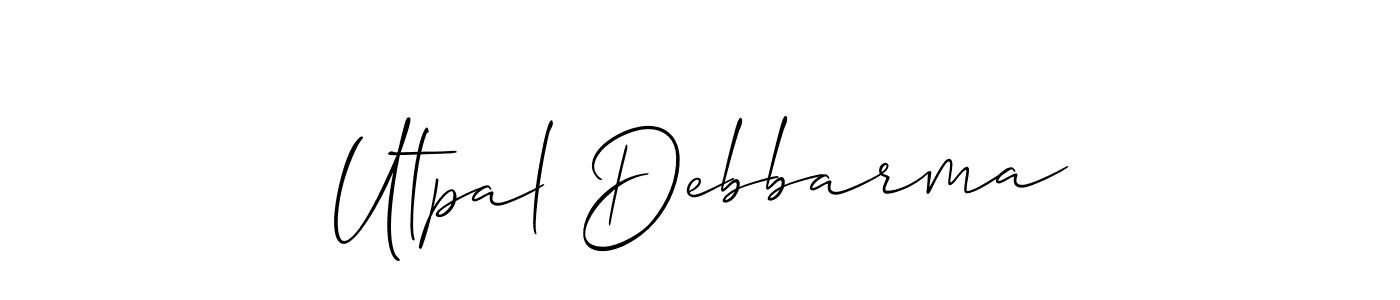Also You can easily find your signature by using the search form. We will create Utpal Debbarma name handwritten signature images for you free of cost using Allison_Script sign style. Utpal Debbarma signature style 2 images and pictures png