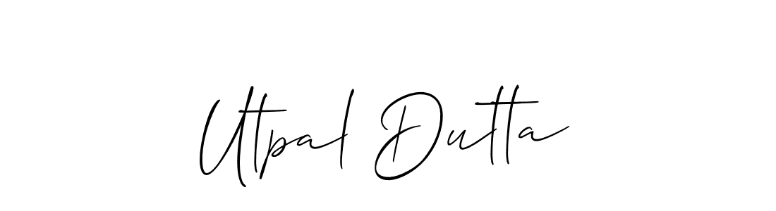 How to make Utpal Dutta name signature. Use Allison_Script style for creating short signs online. This is the latest handwritten sign. Utpal Dutta signature style 2 images and pictures png