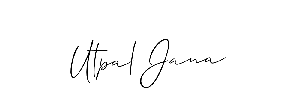 Similarly Allison_Script is the best handwritten signature design. Signature creator online .You can use it as an online autograph creator for name Utpal Jana. Utpal Jana signature style 2 images and pictures png