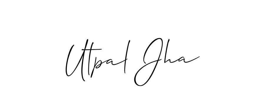 Best and Professional Signature Style for Utpal Jha. Allison_Script Best Signature Style Collection. Utpal Jha signature style 2 images and pictures png